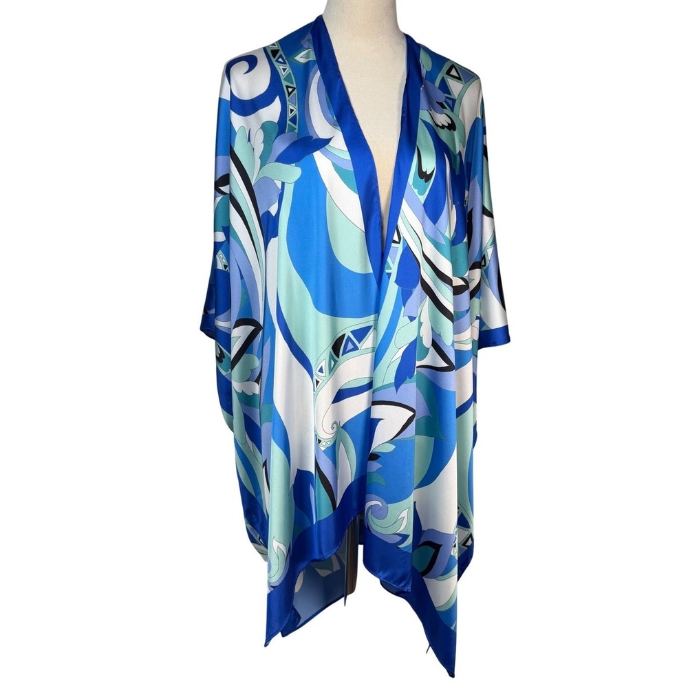 Jean-Pierre Klifa Paris Principe Kimono Wrap NWT UPF 50+ Resortwear Coverup OS